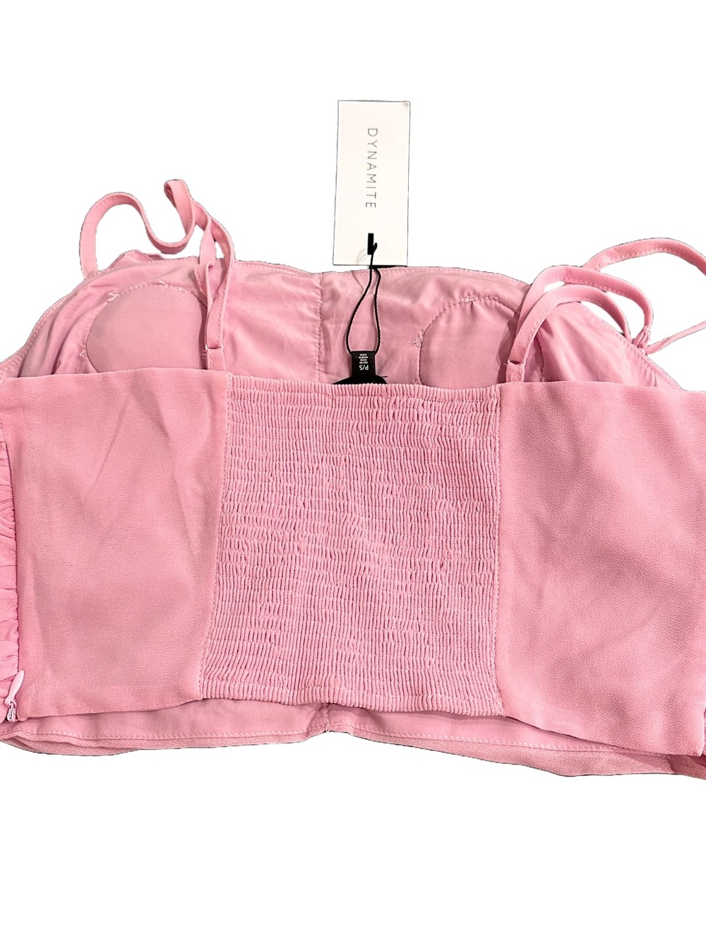 Floral Applique Pink Crop Top - Picture 3 of 3